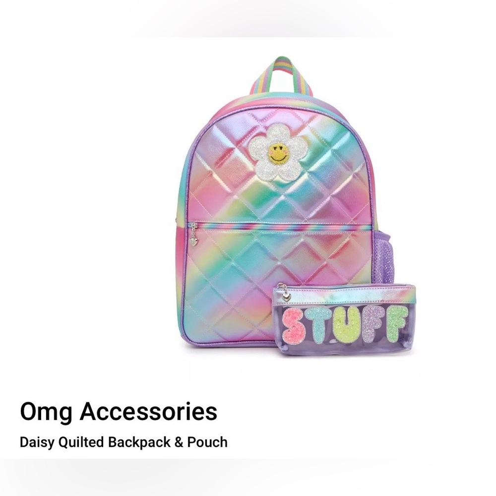 Miss Gwen’s OMG Accessories Daisy Quilted Backpack with pouch  HOST PICK